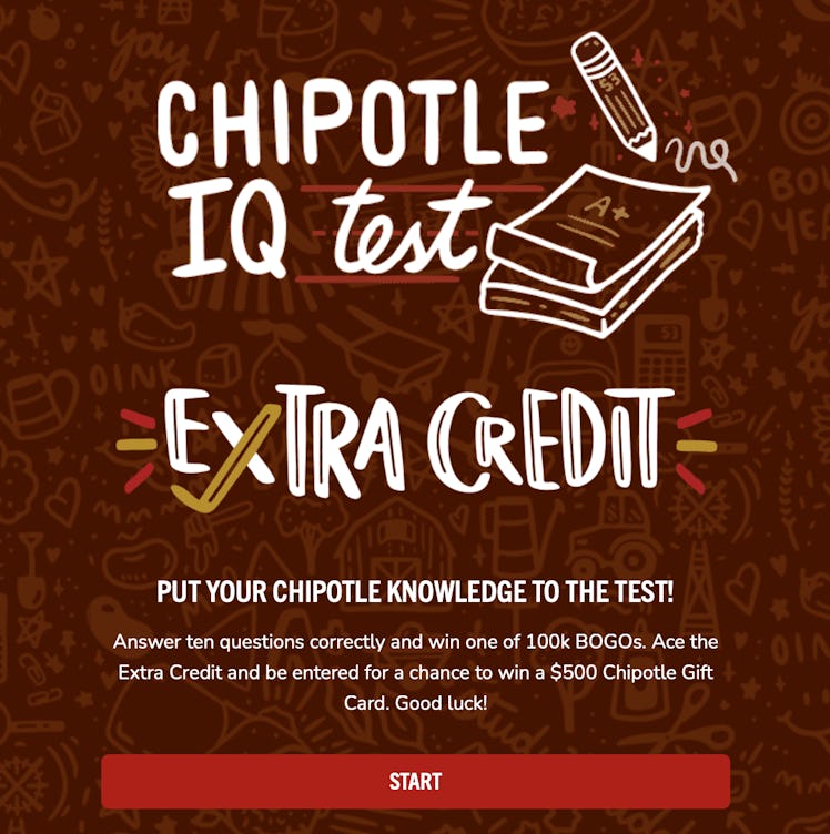An illustration of The Chipotle IQ Game.