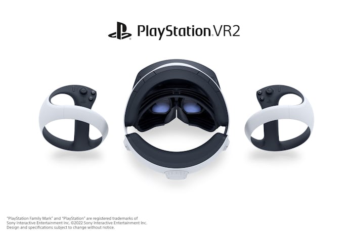 The PS VR2 and its controllers.