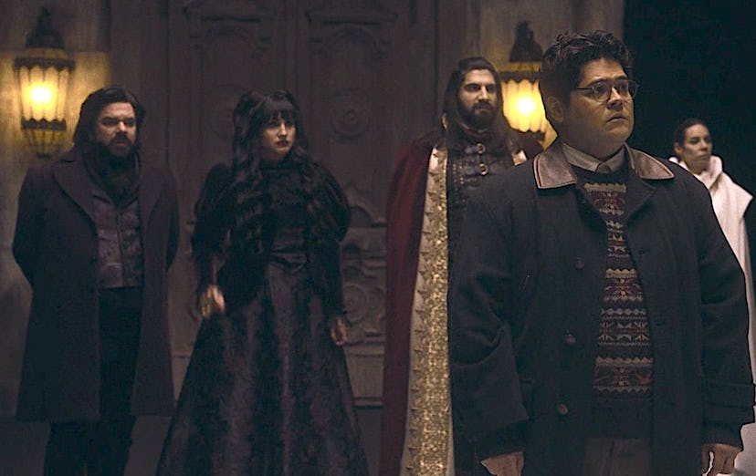 Guillermo, Laszlo, Nadja, and Nandor in What We Do In The Shadows, Season 1.