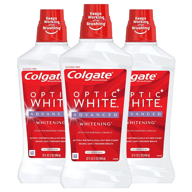 colgate optic white advanced is the best value pack whitening mouthwash