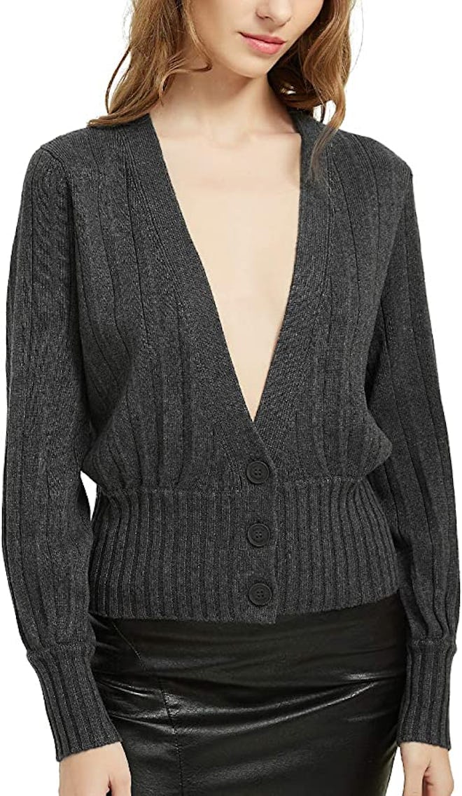 Kallspin Cropped Cashmere-Wool Cardigan