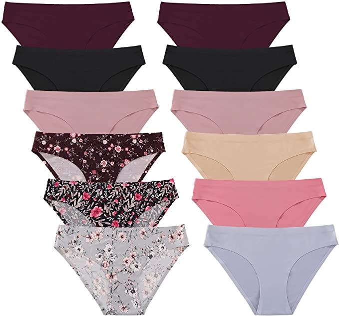 FINETOO Seamless Hipster Underwear (12-Pack)