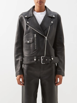 Acne Studios black leather biker jacket
