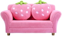 Costzon Kids Sofa with 2 Cute Strawberry Pillows
