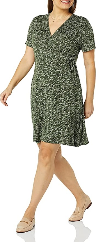 Amazon EssentialsCap-Sleeve Faux-Wrap Dress