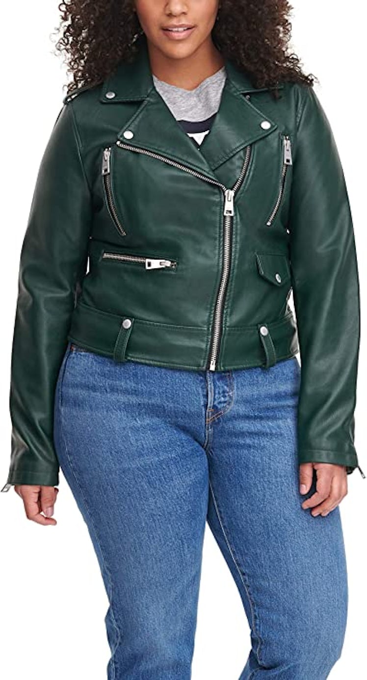 This is the best leather jacket with plus sizes for petites.