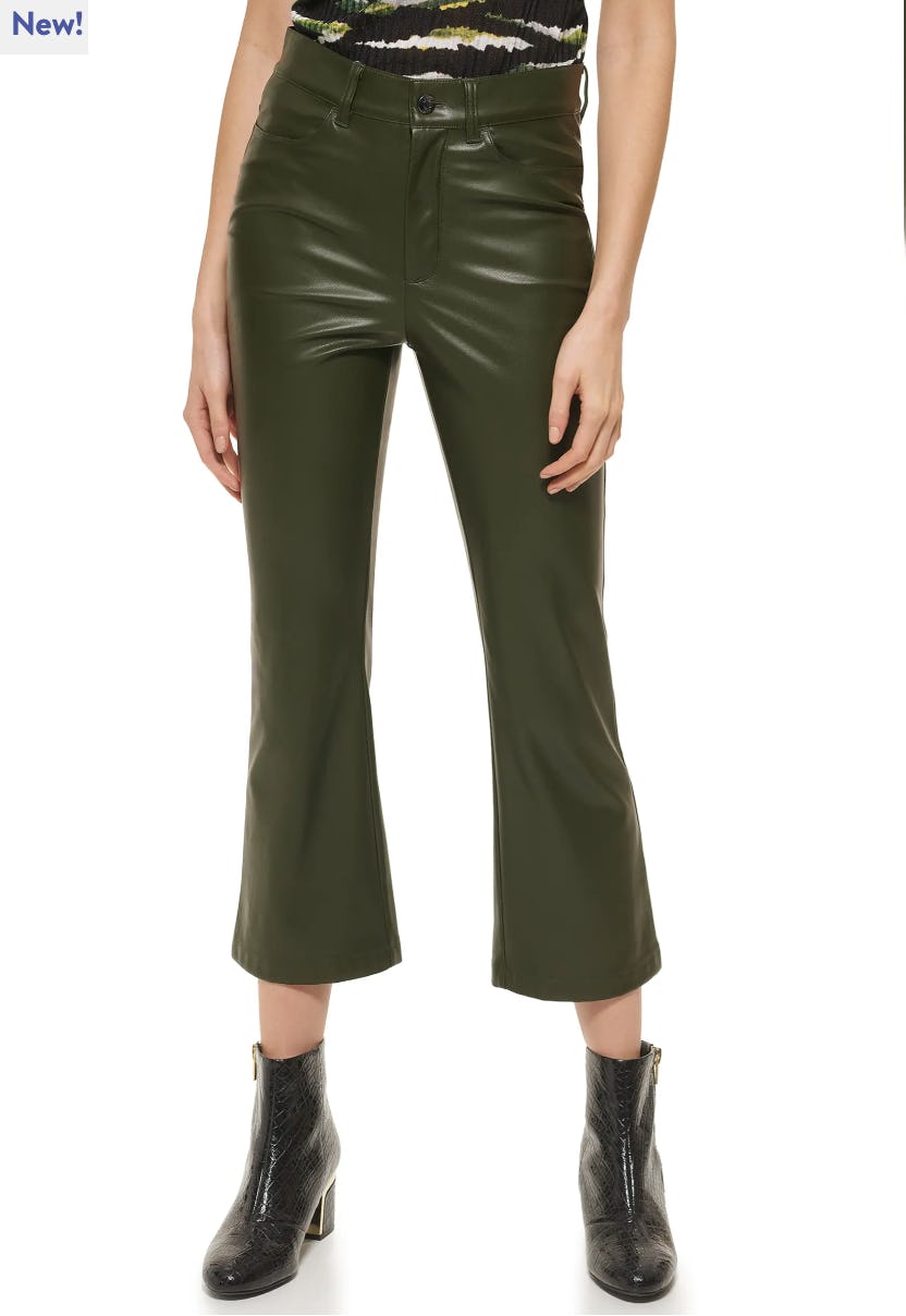 DKNY Kick Flare Faux Leather Pants