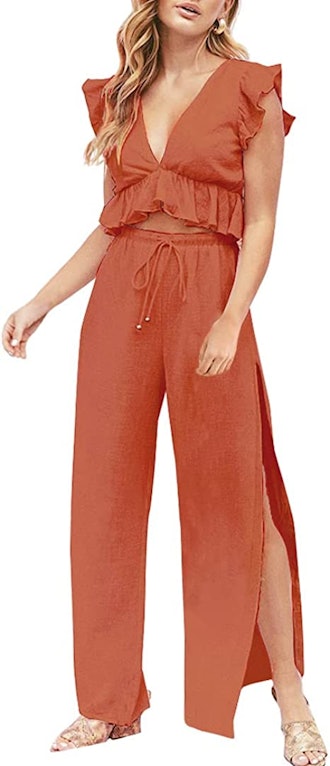 FANCYINN Crop Top and Wide Leg Pants Set