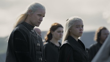 Matt Smith as Daemon Targaryen and Milly Alcock as Rhaenyra Targaryen in House of the Dragon Episode...