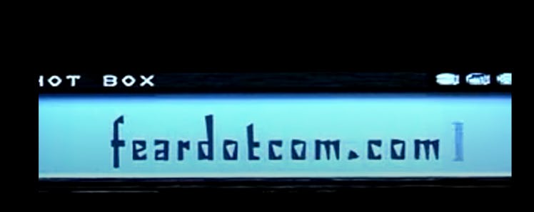Feardotcom.com text on a screen