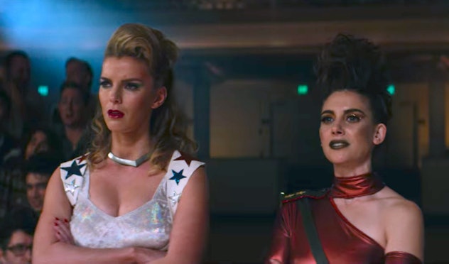 Debbie and Ruth as Liberty Belle and Zoya the Destroya in Glow.