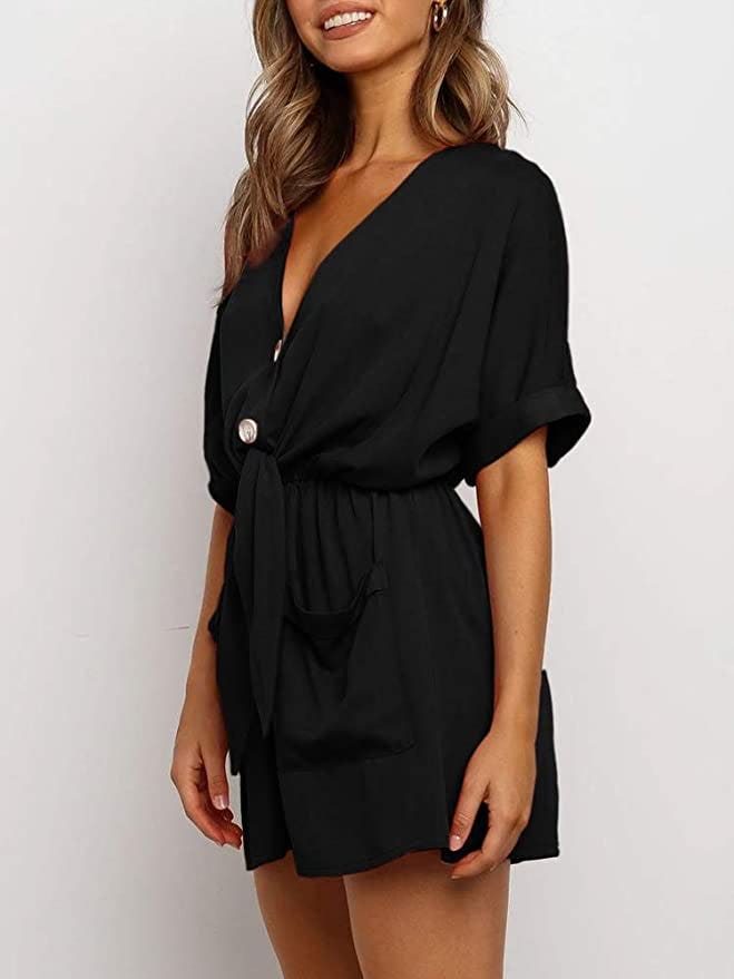 Ivay V Neck Button Romper