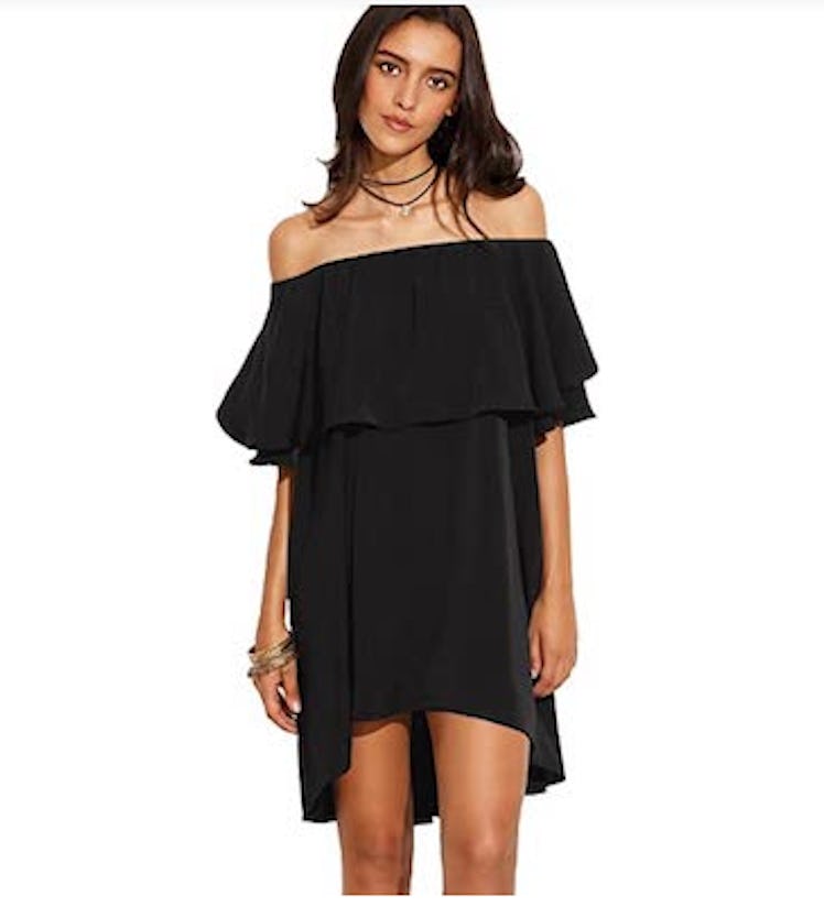 Romwe Off-The-Shoulder Ruffle Dress