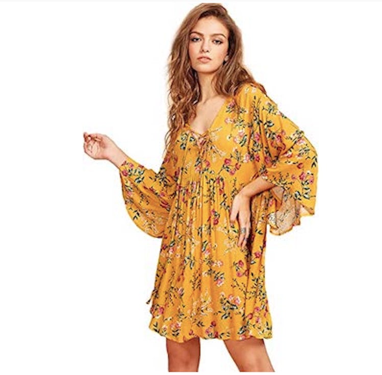 Milumia Floral Flowy V-Neck Mini Dress