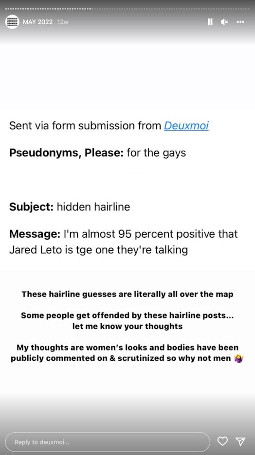 In the same month, another user theorized to Deuxmoi that the theory could be about Jared Leto.