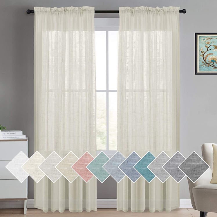 Turquoize Linen Sheer Curtains