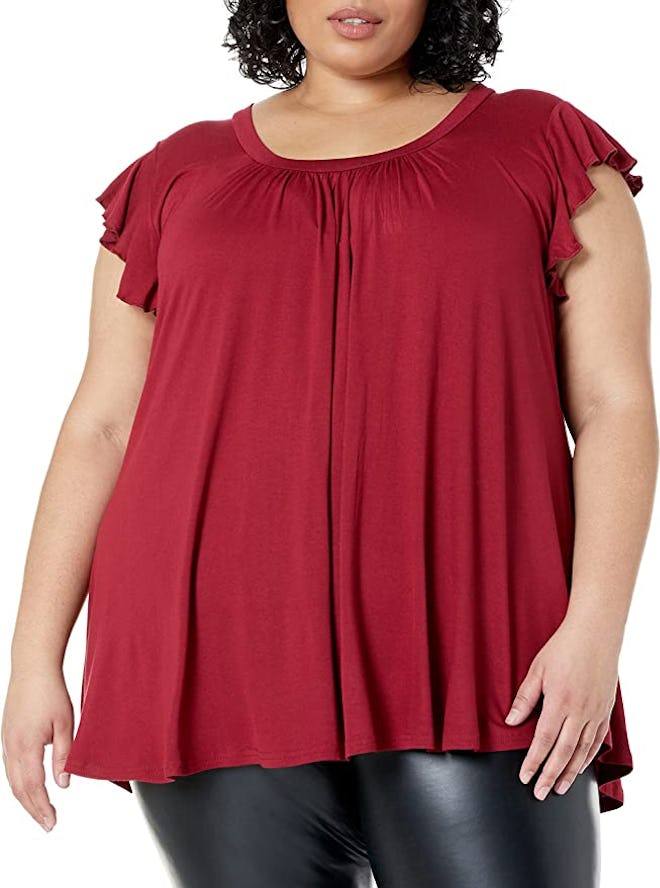 ALLEGRACE Short-Sleeve Ruffle T-Shirt