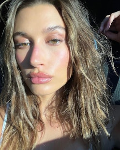 Hailey Bieber wearing her favorite lip products