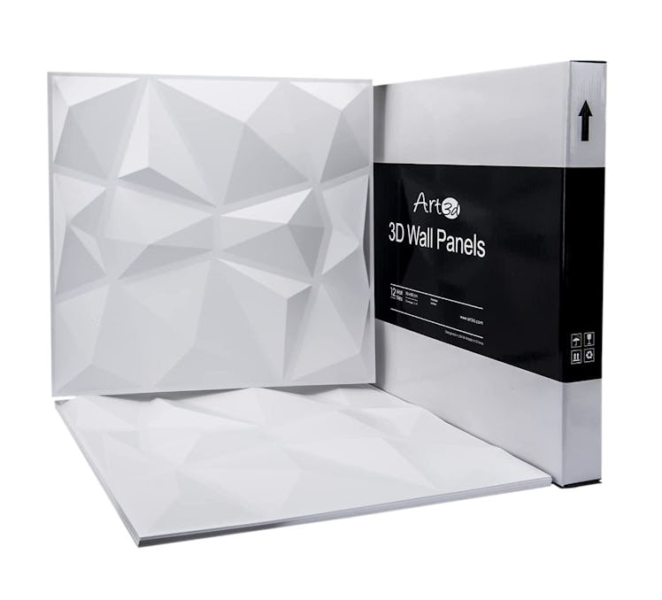 Art3d Textures 3D Wall Panels White Diamond Design (12-Pack)
