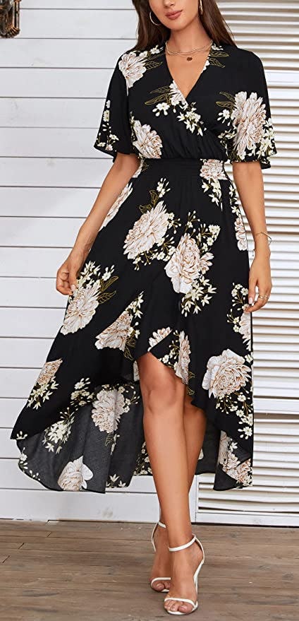 Kormei  V-Neck Flowy Maxi Dress