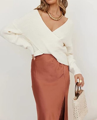 ZCSIA Off-Shoulder Knit Sweater