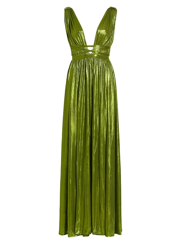 Bronx and Banco metallic green gown