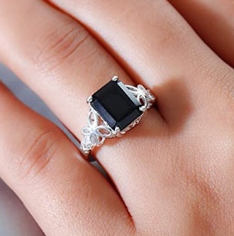 Shop LC 925 Sterling Silver Black Tourmaline Ring