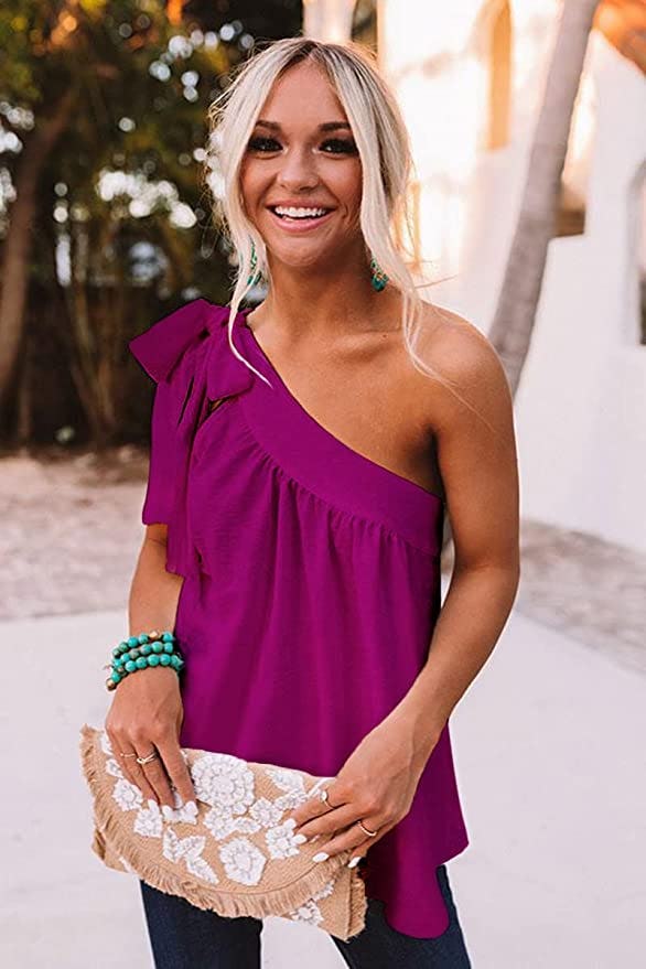 Guteidee One Shoulder Blouse