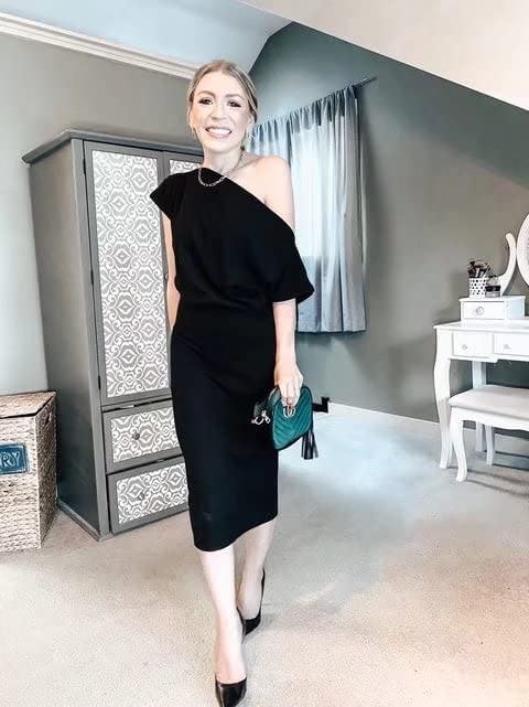 REVETRO Off The Shoulder Midi Pencil Dress