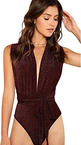 Verdusa Deep Neck Bodysuit