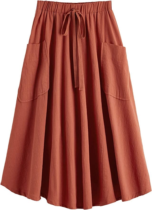 SweatyRocks A-Line Midi Skirt