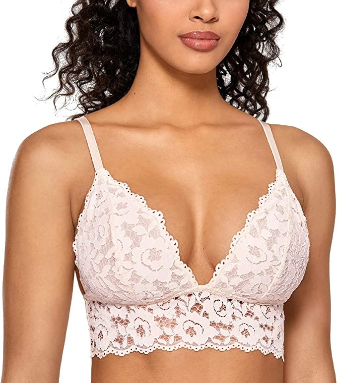 DOBREVA Lace Plunge Longline Bralette