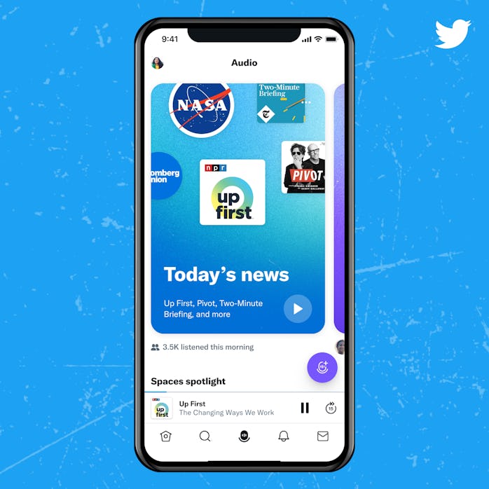 The new Spaces tab on Twitter.
