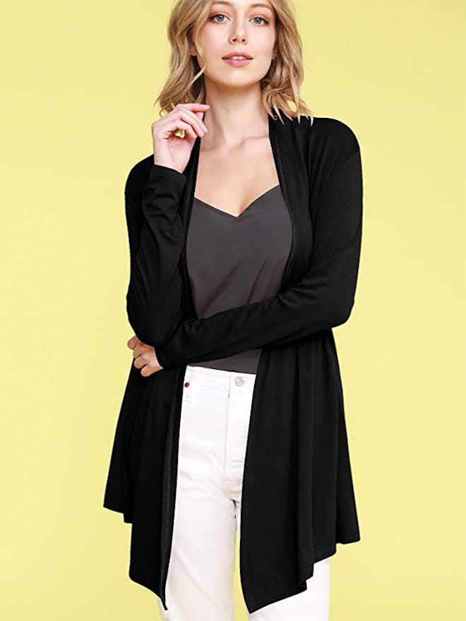 Lock and Love Draped Open Front Cardigan
