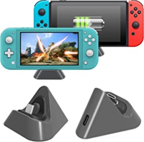 This mini Nintendo Switch charging dock/stand is ultra lightweight and great for travel. 
