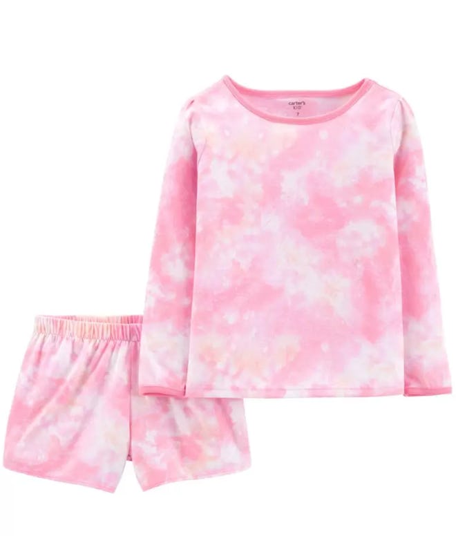 This set of 2-Piece Tie-Dye Loose Fit PJs in Pink is part of the Carter's Labor Day sale.