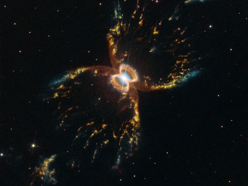 hubble image of the southern crab nebula, which has two lobes