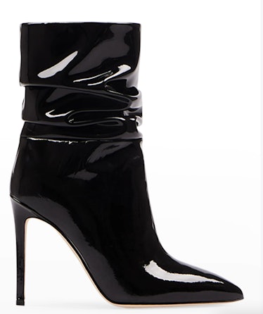 Slouchy Patent Stiletto Ankle Boots