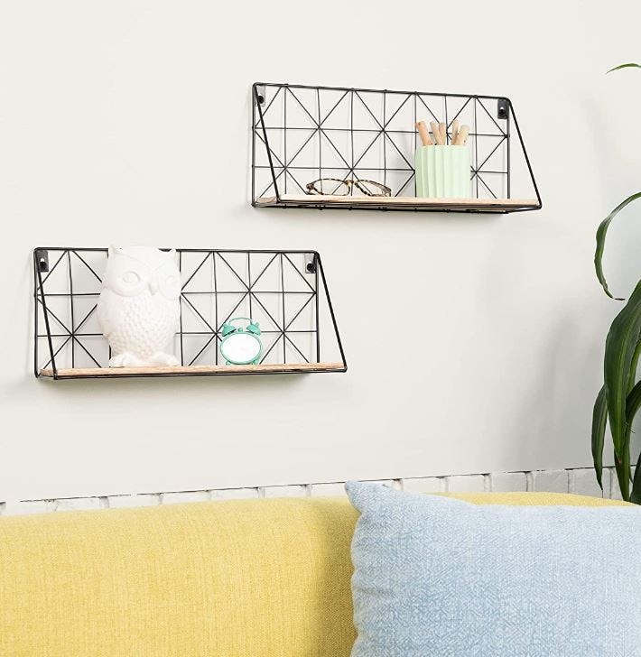 Greenco Geometric Mounted Floating Shelves (2-Pack)