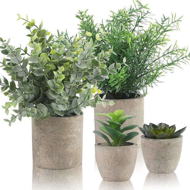 ALAGIRLS Small Artificial Plants (Set of 4)