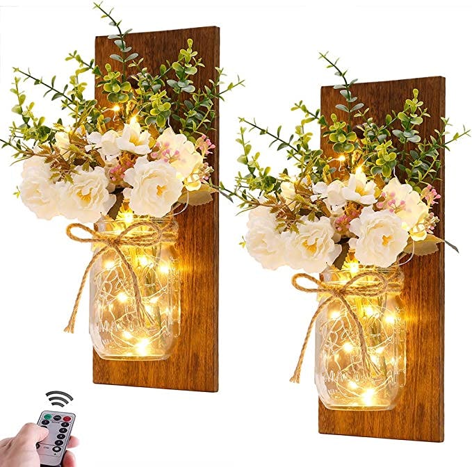 Homecor Mason Jar Wall Sconces (Set of 2)