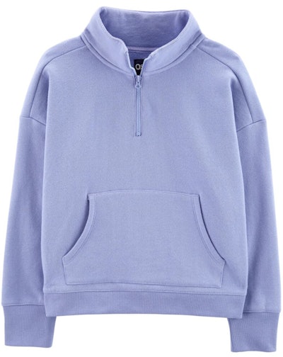 This Fleece Half-Zip Pullover Hoodie in Lavender is available during the Carter's Labor day sale.