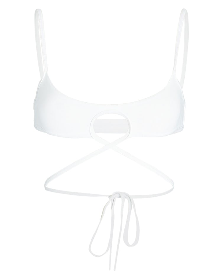 Christopher Esber white wrap-around bikini top