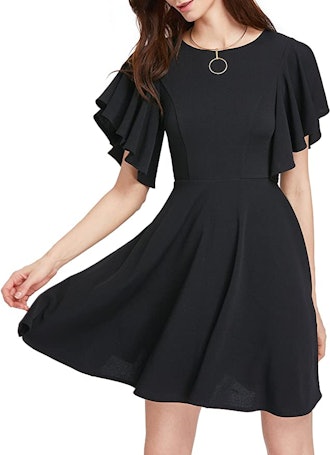 Romwe Flared Cocktail Party Dress