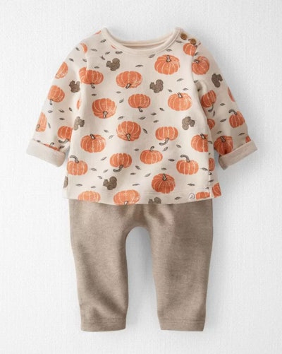 This Organic Cotton Pumpkin Print 2-Piece Set is part of the Carter's Labor Day sale.