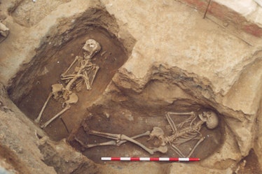 A pair of graves at the necropolis. 