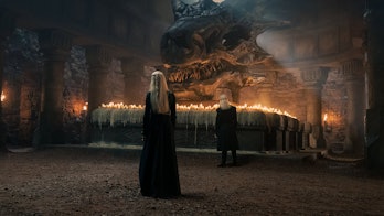 Milly Alcock as Rhaenyra Targaryen, Paddy Considine as Viserys I Targaryen 