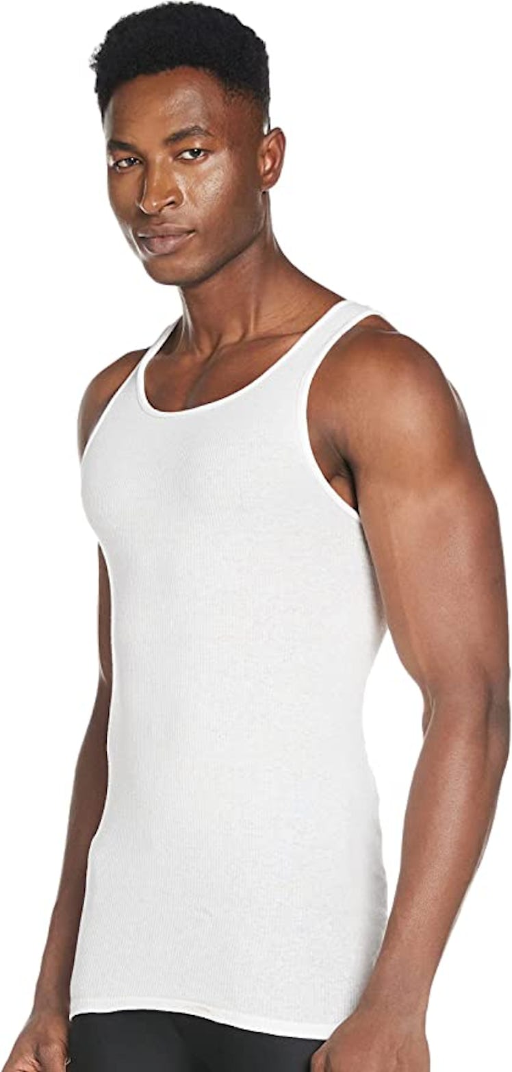 This highly rated cotton undershirt is lightweight and absorbent. 