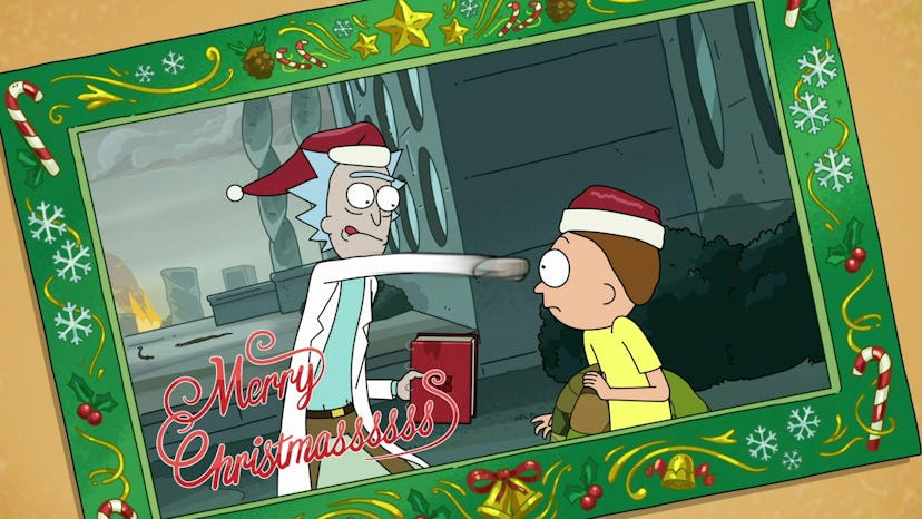 rick and morty christmas card 