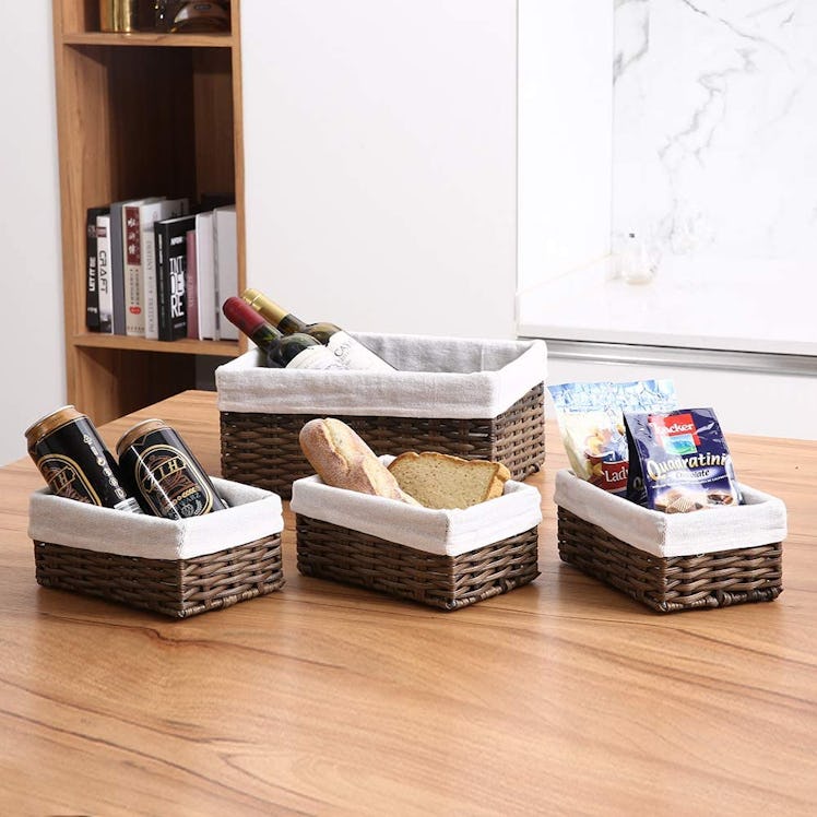 HOSROOME Handmade Wicker Storage Baskets (Set of 4) 